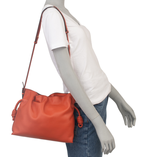 LOEWE BUCKET FLAMENCO PEACH SHOULDER BAG