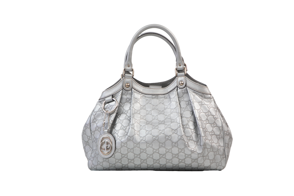 GUCCI GG GUCCISSIMA SUKEY MEDIUM SILVER