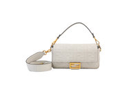 FENDI BAGUETTE EMBOSSED FF WHITE ZUCCA