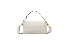 FENDI BAGUETTE EMBOSSED FF WHITE ZUCCA