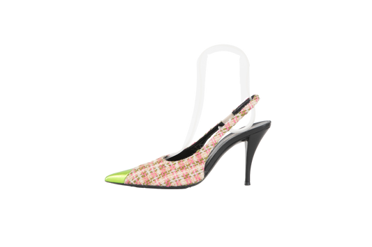 YSL SLINGBACK PUMPS PATTERN TWEED - 37BR