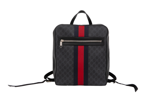 GUCCI BACKPACK BLACK GG SUPREME WEB