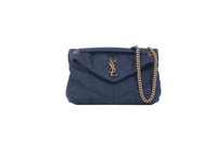 YSL LOULOU PUFFER CLOTH NAVY SMALL