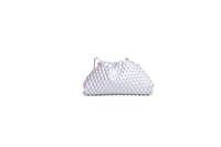 BOTTEGA MINI POUCH FABRIC BUBBLE WRAP METALLIC SILVER