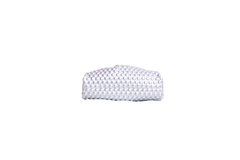 BOTTEGA MINI POUCH FABRIC BUBBLE WRAP METALLIC SILVER