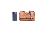 CHANEL 19 SMALL FLAP BAG LAMBSKIN CARAMEL