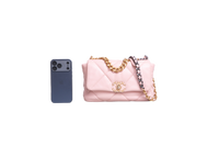 CHANEL 19 FLAP SMALL LAMBSKIN LIGHT PINK TWO-TONE HDWR