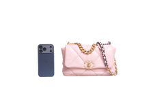 CHANEL 19 FLAP SMALL LAMBSKIN LIGHT PINK TWO-TONE HDWR
