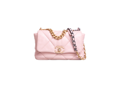 CHANEL 19 FLAP SMALL LAMBSKIN LIGHT PINK TWO-TONE HDWR