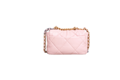 CHANEL 19 FLAP SMALL LAMBSKIN LIGHT PINK TWO-TONE HDWR