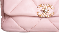 CHANEL 19 FLAP SMALL LAMBSKIN LIGHT PINK TWO-TONE HDWR