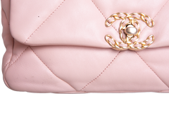 CHANEL 19 FLAP SMALL LAMBSKIN LIGHT PINK TWO-TONE HDWR