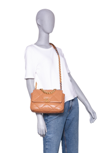 CHANEL 19 SMALL FLAP BAG LAMBSKIN CARAMEL