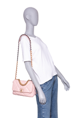 CHANEL 19 FLAP SMALL LAMBSKIN LIGHT PINK TWO-TONE HDWR