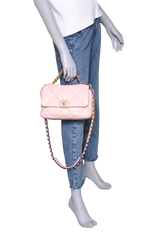 CHANEL 19 FLAP SMALL LAMBSKIN LIGHT PINK TWO-TONE HDWR