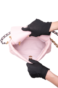 CHANEL 19 FLAP SMALL LAMBSKIN LIGHT PINK TWO-TONE HDWR