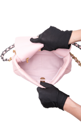 CHANEL 19 FLAP SMALL LAMBSKIN LIGHT PINK TWO-TONE HDWR