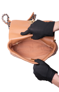 CHANEL 19 SMALL FLAP BAG LAMBSKIN CARAMEL