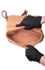 CHANEL 19 SMALL FLAP BAG LAMBSKIN CARAMEL