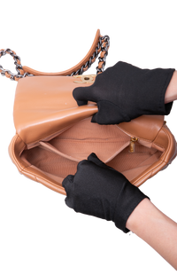 CHANEL 19 SMALL FLAP BAG LAMBSKIN CARAMEL