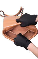 CHANEL 19 SMALL FLAP BAG LAMBSKIN CARAMEL