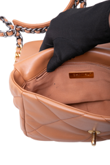 CHANEL 19 SMALL FLAP BAG LAMBSKIN CARAMEL