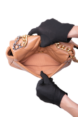 CHANEL 19 SMALL FLAP BAG LAMBSKIN CARAMEL