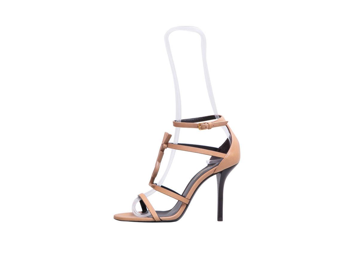 YSL SANDAL CASSANDRA CALFSKIN GOLD BROWN - 35 1/2 BR