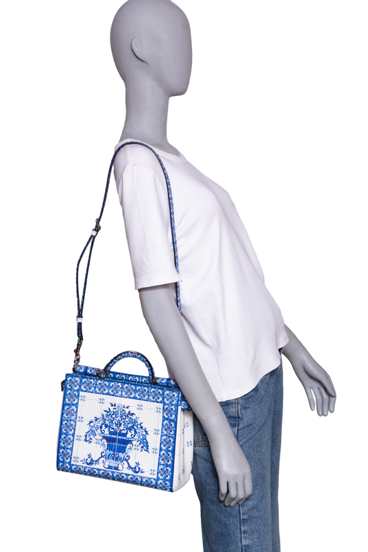 D&G MISS SICILY BLUE MAJOLICA LEATHER