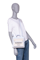 BURBERRY MINI POCKET BAG CANVAS AND LEATHER PALE BLUE