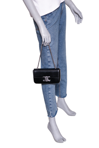 CELINE CLAUDE SHINY CALFSKIN BLACK