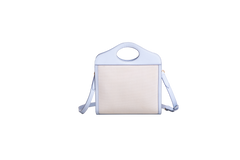 BURBERRY MINI POCKET BAG CANVAS AND LEATHER PALE BLUE