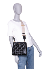 GUCCI SMALL GG MATELASSÊ TOP HANDLE BLACK