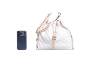 CHANEL 25 MEDIUM CAVIAR WHITE-GOLD HDWR