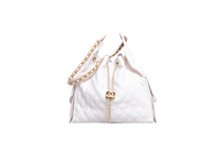 CHANEL 25 MEDIUM CAVIAR WHITE-GOLD HDWR