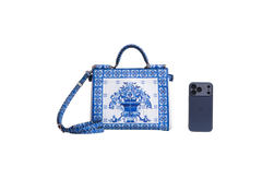 D&G MISS SICILY BLUE MAJOLICA LEATHER
