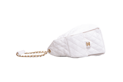 CHANEL 25 MEDIUM CAVIAR WHITE-GOLD HDWR