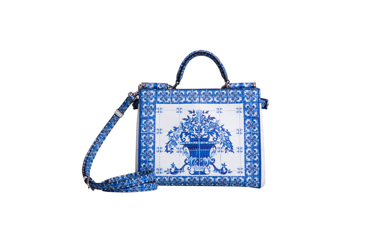 D&G MISS SICILY BLUE MAJOLICA LEATHER