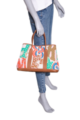 HERMÈS GARDEN PARTY 36 TOILE NEGONDA H PLUME TOTE CAPUCINE ÉCRU/GOLD - PLD HDWR