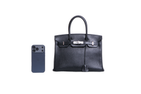 HERMÈS BIRKIN 30 CHÈVRE COROMANDE L II 89 NOIR-PLD HDWR