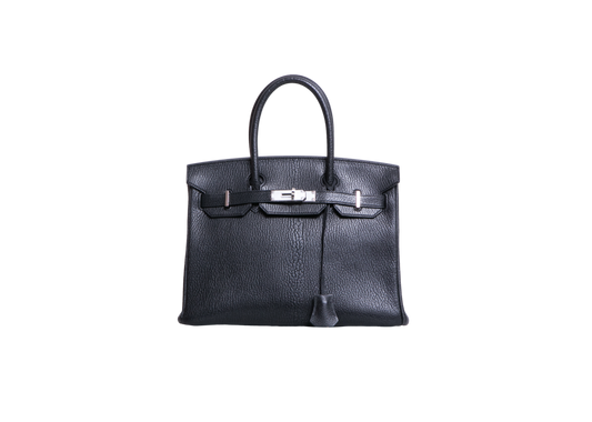 HERMÈS BIRKIN 30 CHÈVRE COROMANDE L II 89 NOIR-PLD HDWR