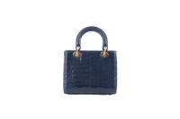 LADY DIOR MEDIUM BLUE MIDNIGHT IN CROCO