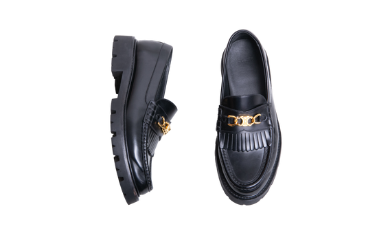 CELINE LOAFER MARGARET AND TRIOMPHE LEATHER BLACK - 37 BR