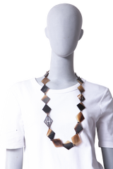 HERMÈS LONG NECKLACE BUFFALO HORN LENA BROWN