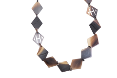 HERMÈS LONG NECKLACE BUFFALO HORN LENA BROWN