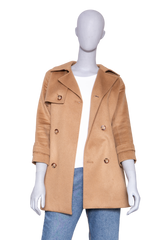 BURBERRY TRENCH COAT KIDS WOOL CARAMEL