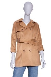 BURBERRY TRENCH COAT KIDS WOOL CARAMEL