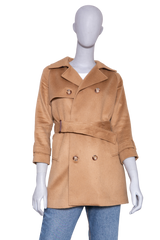 BURBERRY TRENCH COAT KIDS WOOL CARAMEL