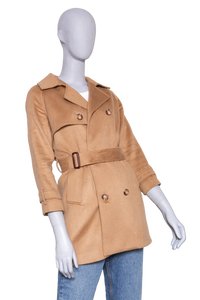 BURBERRY TRENCH COAT KIDS WOOL CARAMEL