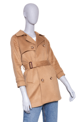 BURBERRY TRENCH COAT KIDS WOOL CARAMEL